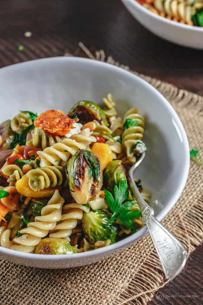 Fall Pasta Salad
 Pasta salad with butternut squash and brussels sprouts