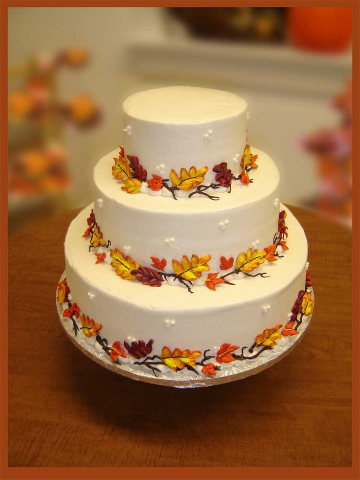 Fall Wedding Cakes With Leaves
 17 Best ideas about Fall Wedding Cakes on Pinterest