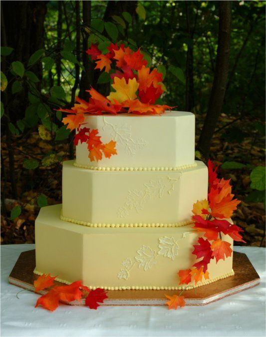 Fall Wedding Cakes With Leaves
 17 Best images about Fall Wedding Cakes on Pinterest