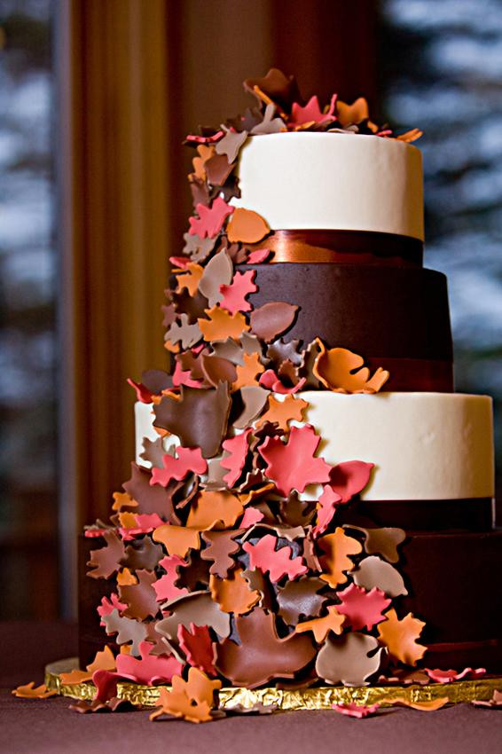 Fall Wedding Cakes With Leaves
 Gallery of Fall Wedding Cakes [Slideshow]