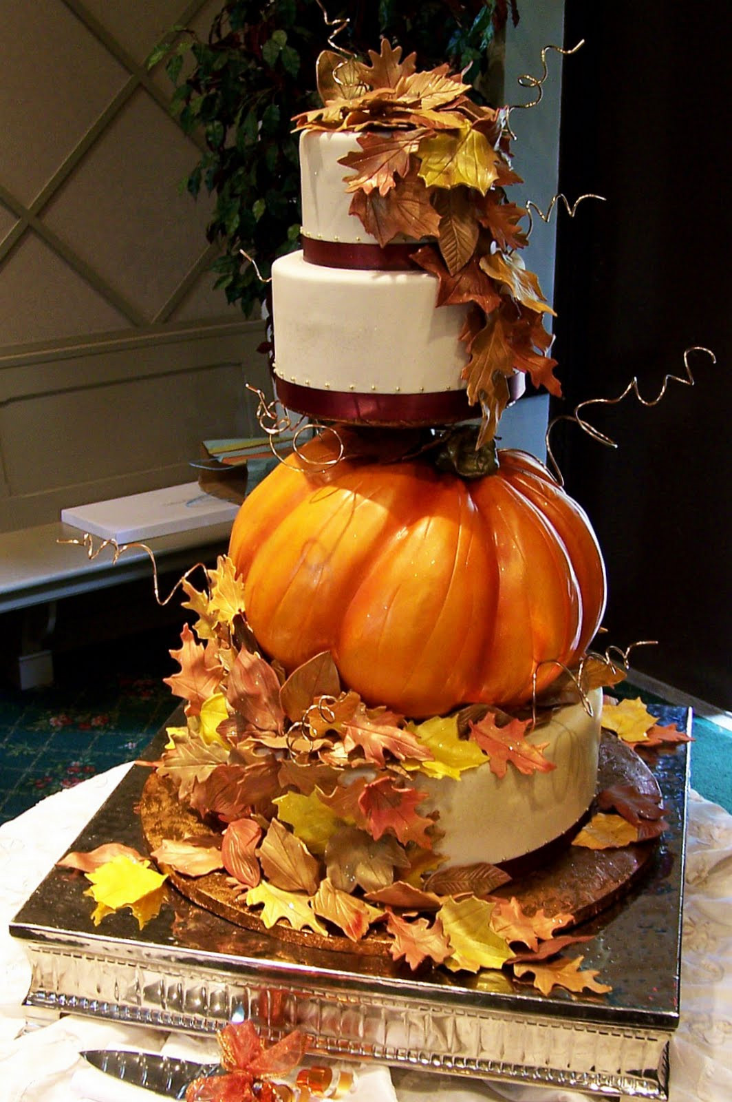 Fall Wedding Cakes With Leaves
 A Pumpkin Inspired Wedding