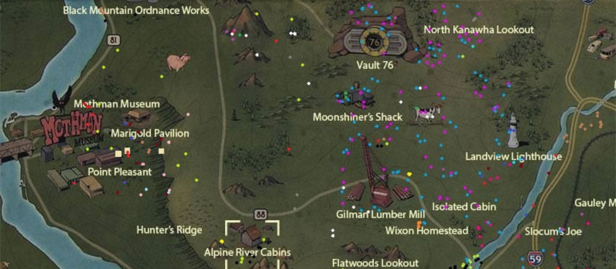 Fallout 4 Carrot Flower
 Fallout 76 Flora Map All Flower and Plant Locations