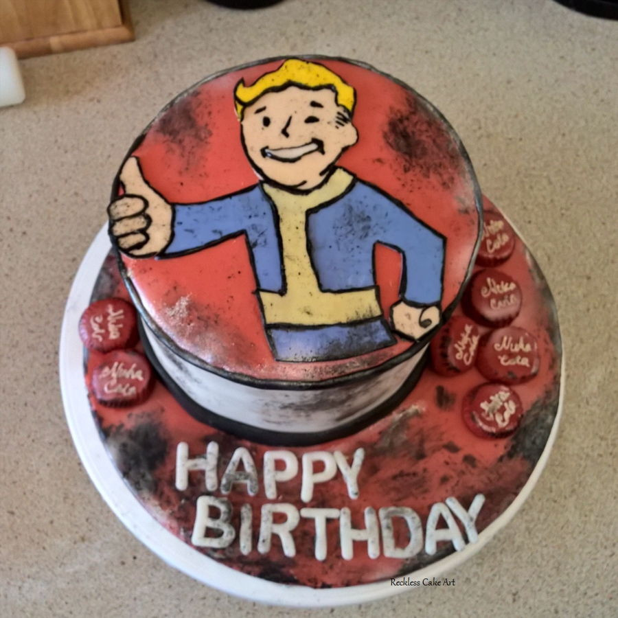 Fallout Birthday Cake
 Fallout Vault Boy Cake CakeCentral
