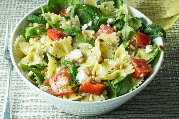 Farfalle Pasta Salad Recipes
 Farfalle Pasta with Fresh Spinach Arugula Tomatoes Feta