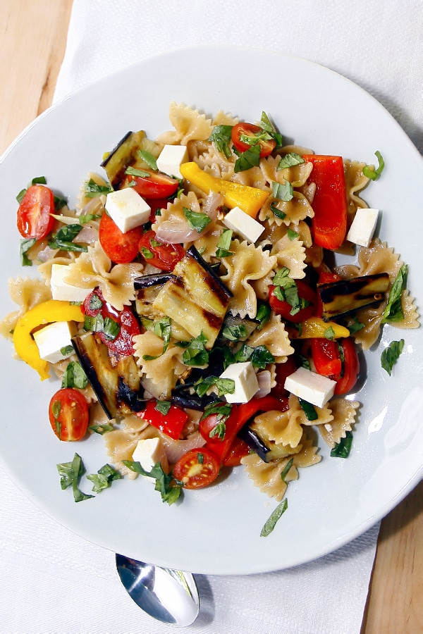 Farfalle Pasta Salad Recipes
 Whole Wheat Farfalle Pasta Salad with Peppers Eggplant