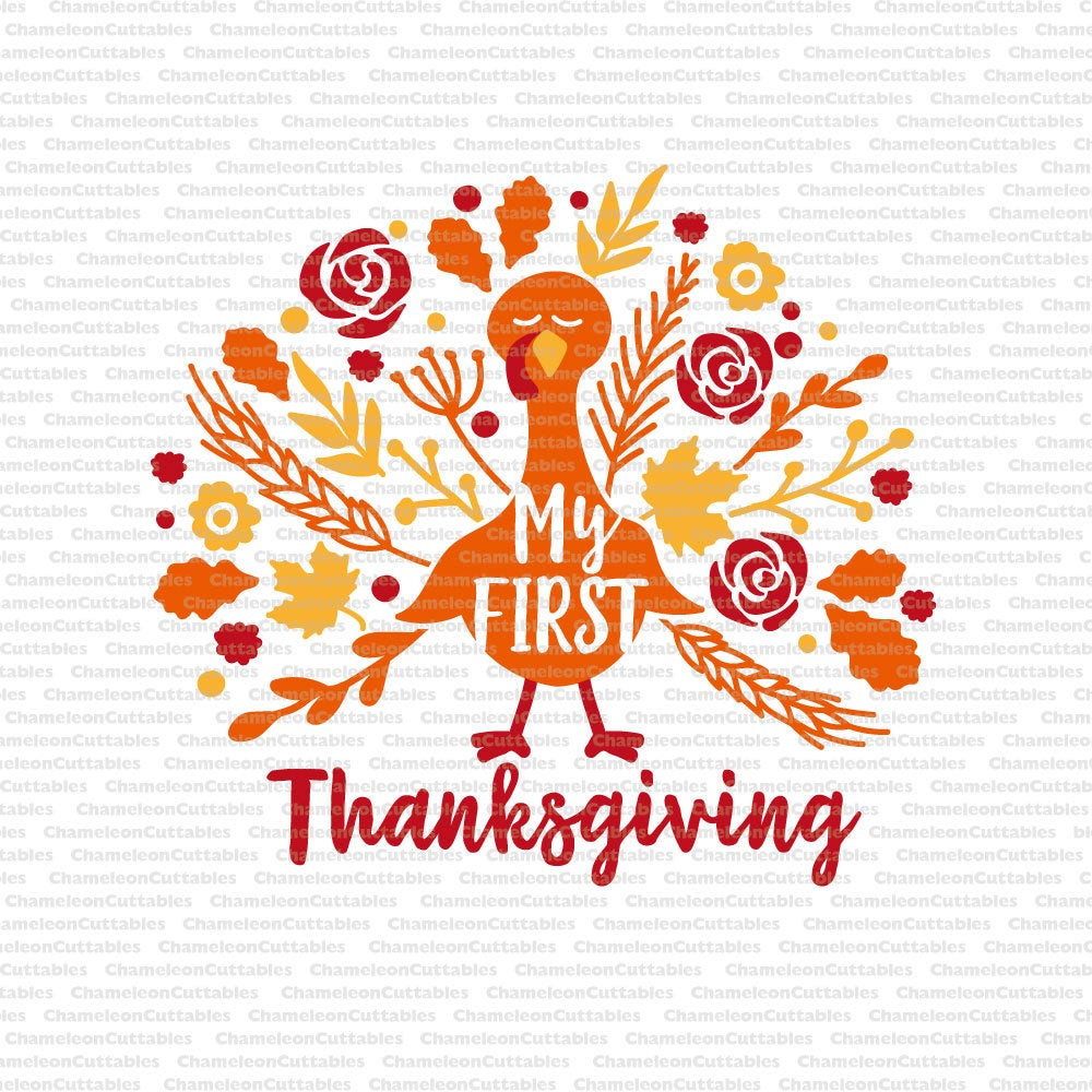 First Thanksgiving Turkey
 My first Thanksgiving turkey svg flowers baby girl