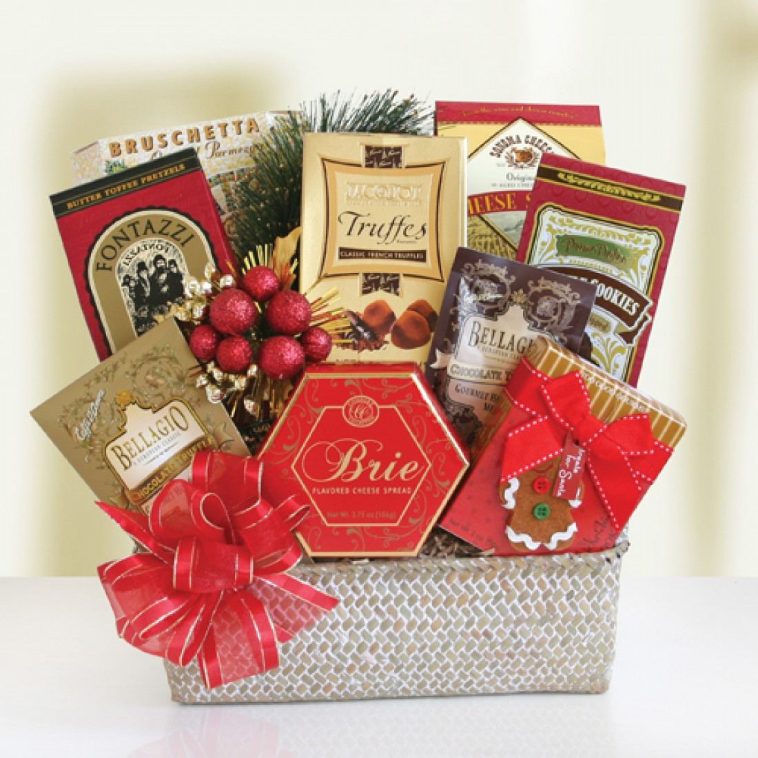 Food Gifts For Christmas To Be Delivered
 Festive Holiday Food Baskets 7919 At Print EZ