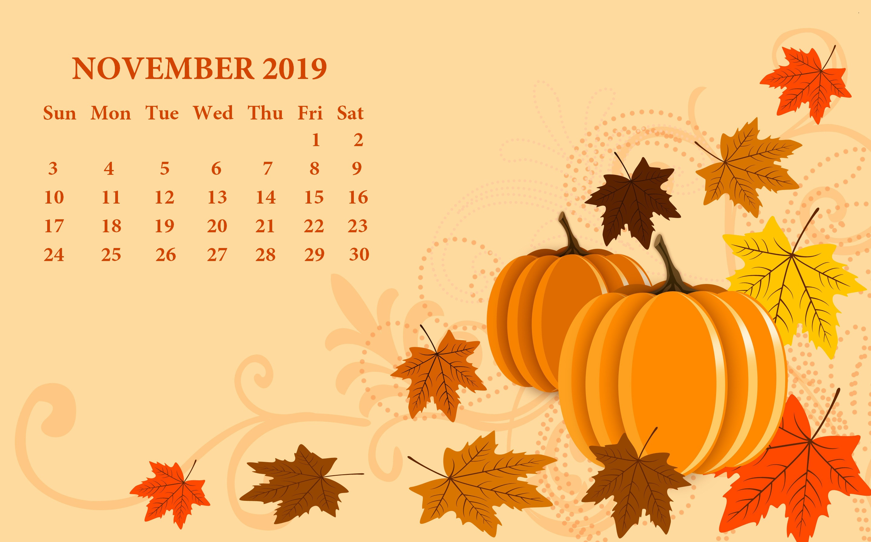 Free Turkey For Thanksgiving 2019
 Free 2019 Monthly HD Calendar Wallpaper