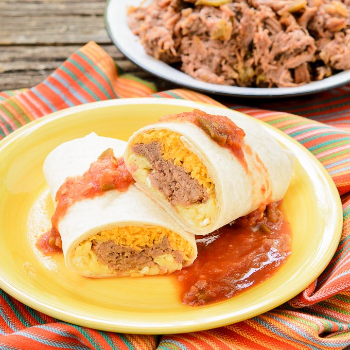 Good Burritos Don'T Fall Apart
 Mexican Shredded Beef Breakfast Burritos