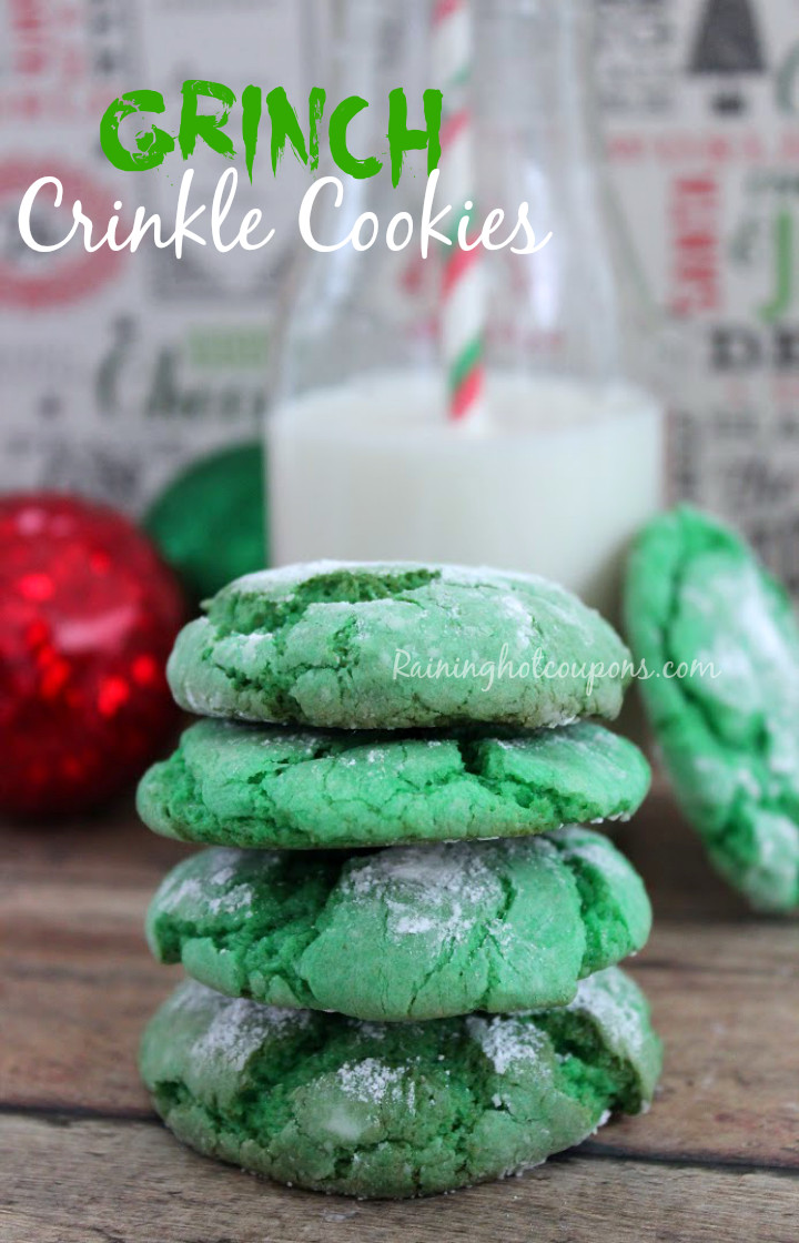 Grinch Christmas Cookies
 Grinch Crinkle Cookie Recipe