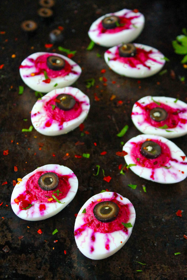 Halloween Deviled Eggs Eyeballs
 Deviled Egg Eyeballs Food Fanatic