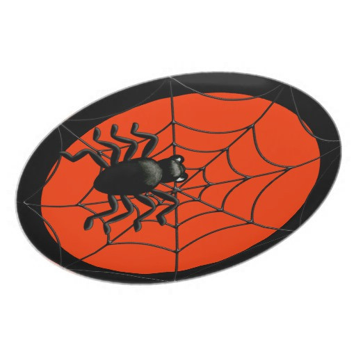 Halloween Dinner Plates
 Spider and Web Halloween Dinner Plate