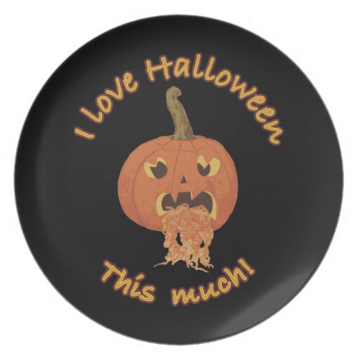 Halloween Dinner Plates
 Puking Pumpkin Halloween Dinner Plate