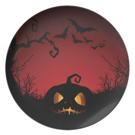 Halloween Dinner Plates
 Halloween Pumpkin Background Dinner Plate