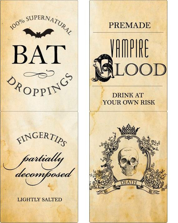 Halloween Drinks Labels
 Halloween Poison Labels Wine Label Beer Label Drink