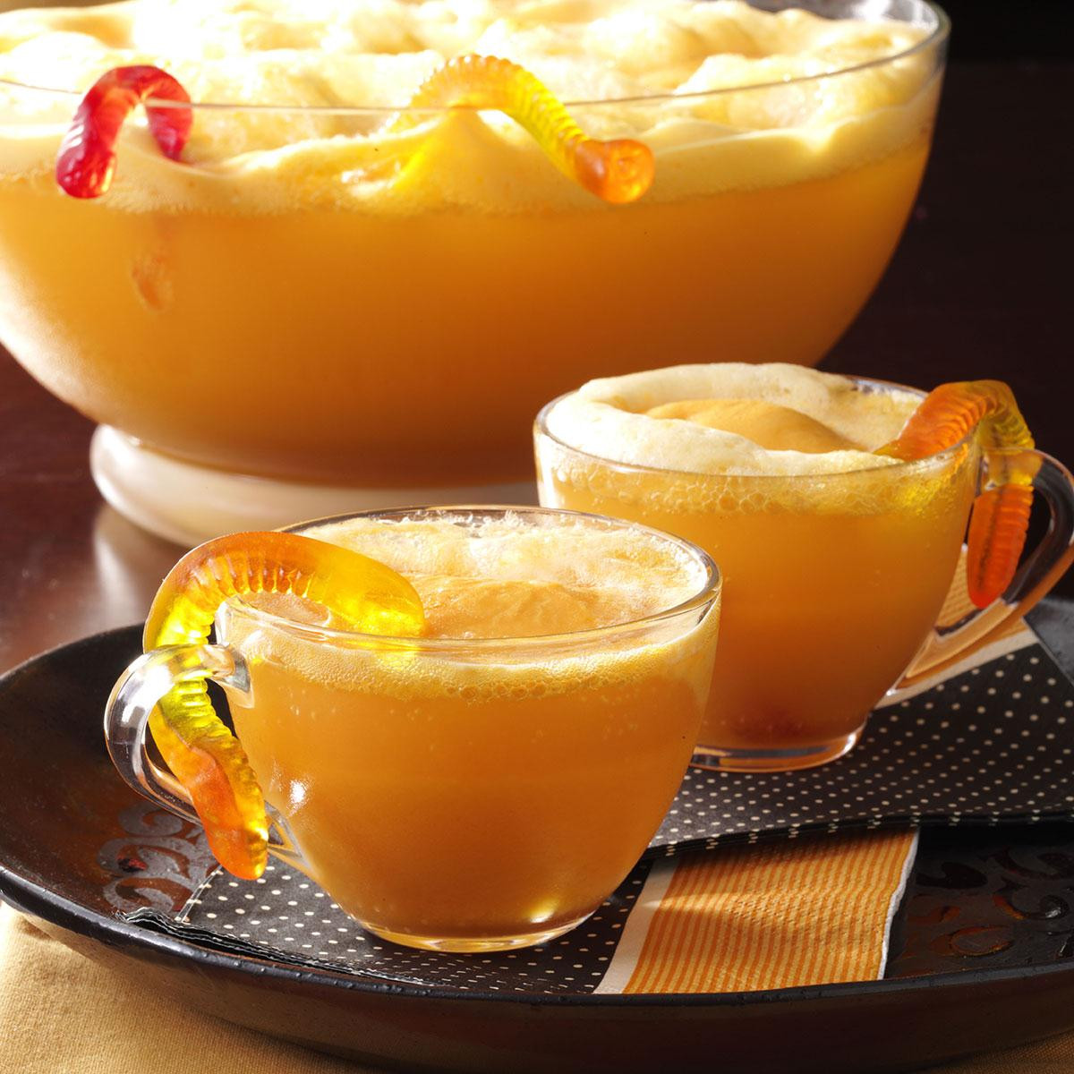 Halloween Foods And Drinks
 Wormy Orange Punch Recipe