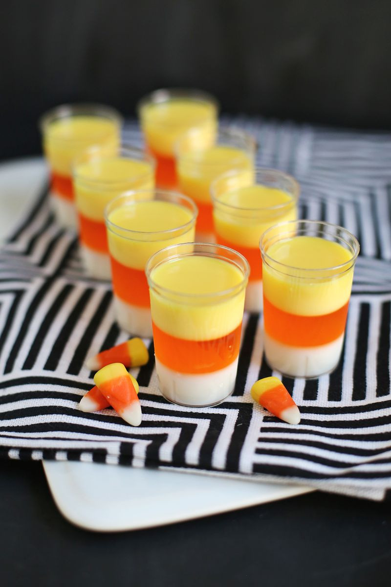 Halloween Jello Shots And Drinks
 Candy Corn Jello Shots – A Beautiful Mess