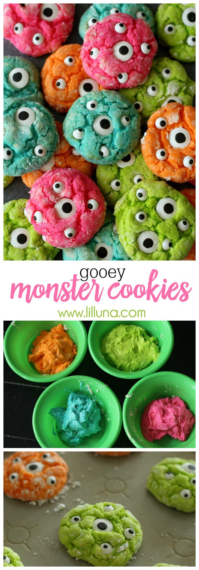 Halloween Monster Cookies
 Gooey Monster Cookies