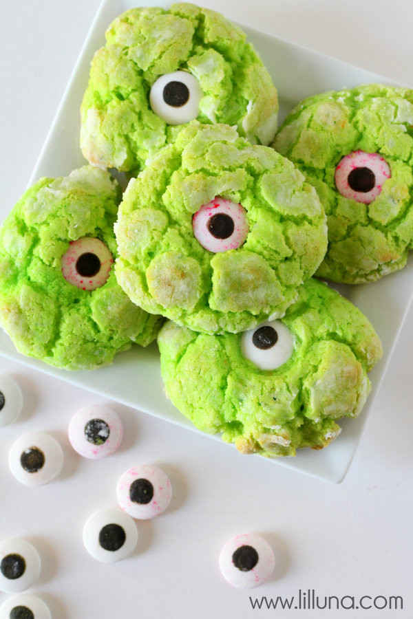Halloween Monster Cookies
 Gooey Monster Eye Cookies