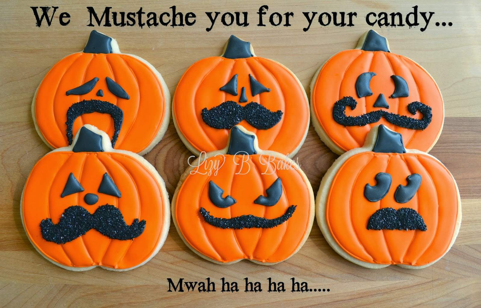 Halloween Pumpkin Cookies
 Lizy B Halloween Mustache Cookies