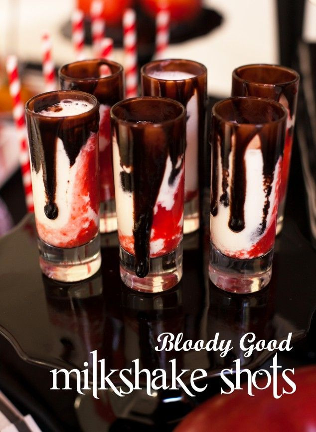 Halloween Shots And Drinks
 Twilight Bloody Good Vampire Milkshake Shots