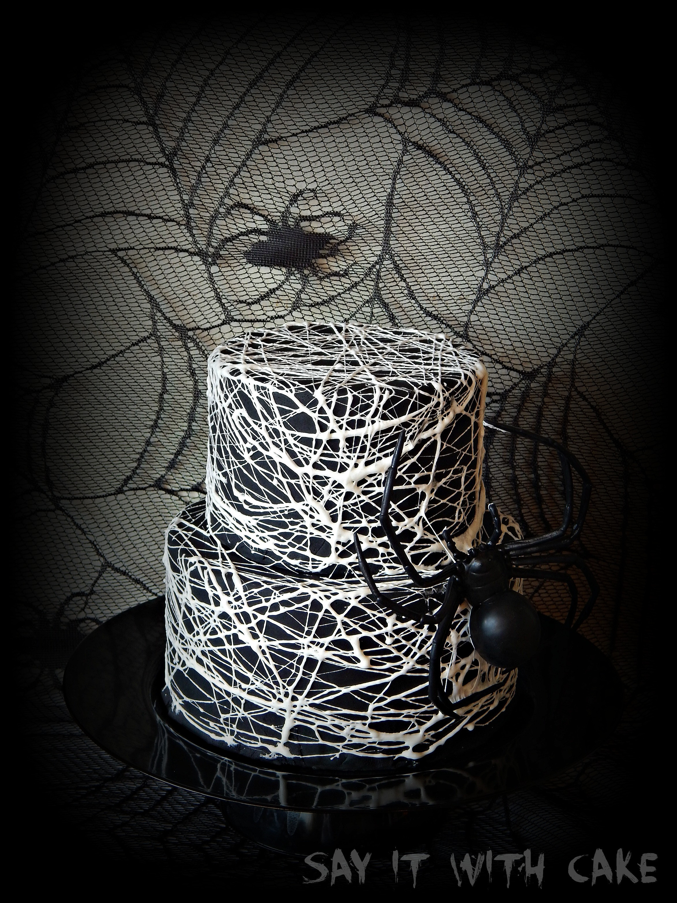 Halloween Spider Cakes
 Spider Web Cake – Say it With Cake