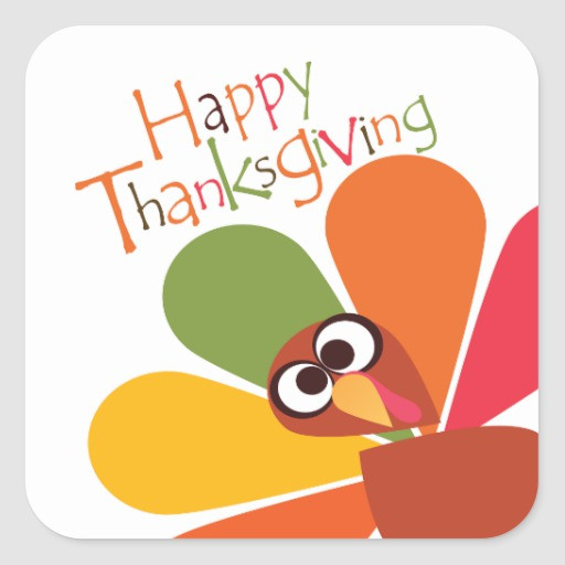Happy Thanksgiving Turkey Pictures
 Cute Colorful Turkey Happy Thanksgiving Sticker