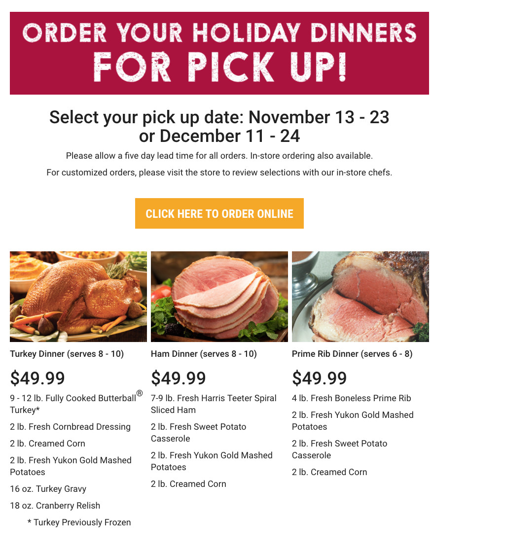 Harris Teeter Thanksgiving Dinner 2019
 The Harris Teeter Deals Bringing you new deals at Harris