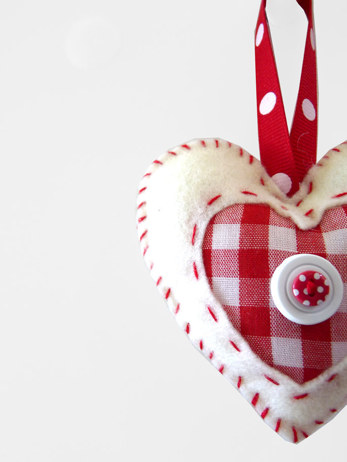 Heart Candy Christmas
 Felt Heart Christmas Ornament Candy Cane