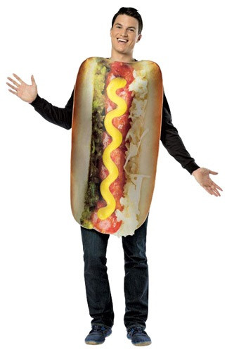 Hot Dog Halloween Costumes For Dogs
 Adult Get Real Loaded Hot Dog Costume