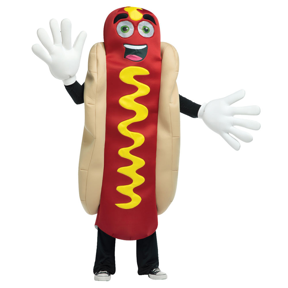 Hot Dog Halloween Costumes For Dogs
 Adult Waving Hot Dog Mascot Halloween Costume
