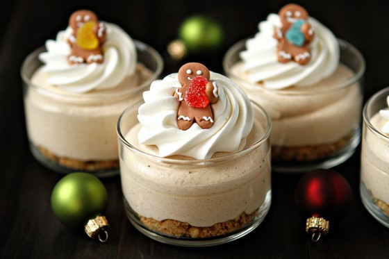 Individual Christmas Desserts
 Gingerbread Oreo No Bake Mini Cheesecakes