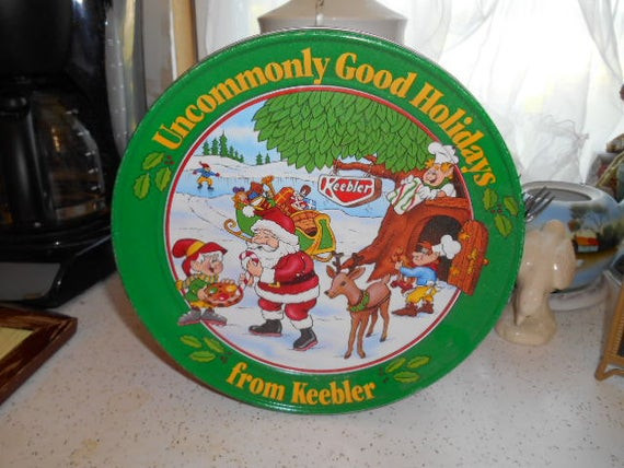 Keebler Christmas Cookies
 1994 Keebler Elves Christmas Tin Can for cookies