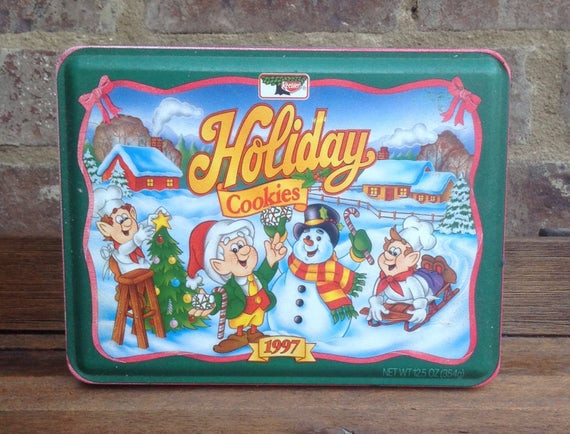 Keebler Christmas Cookies
 Keebler Elf Christmas Holiday Cookies Tin Can Rectangle Box