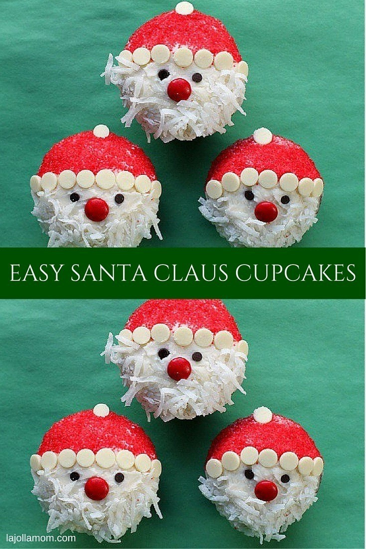 Kids Christmas Desserts
 Easy Santa Claus Cupcakes
