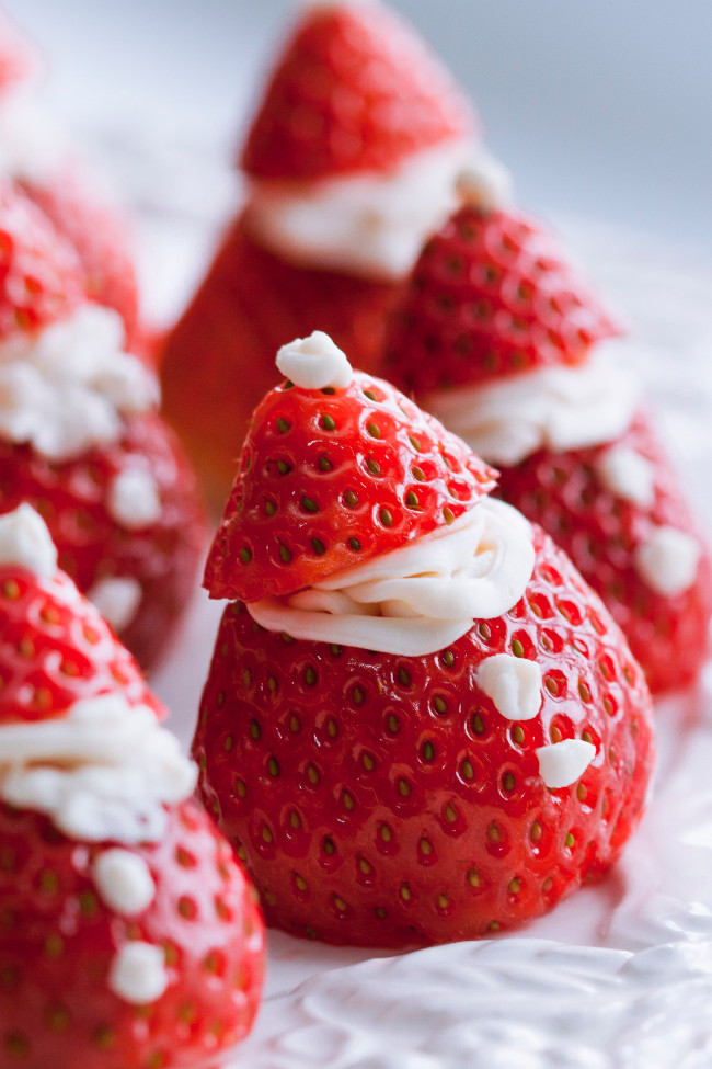 Kids Christmas Desserts
 Make Strawberry Santas as a Healthy Christmas Snack
