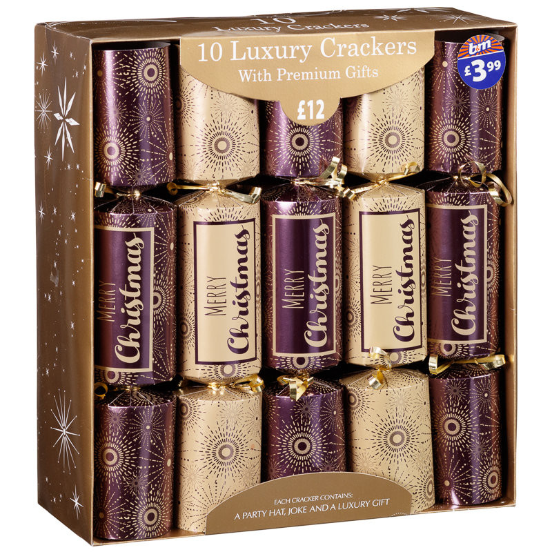 Luxury Christmas Crackers
 Luxury Christmas Crackers 10pk Purple