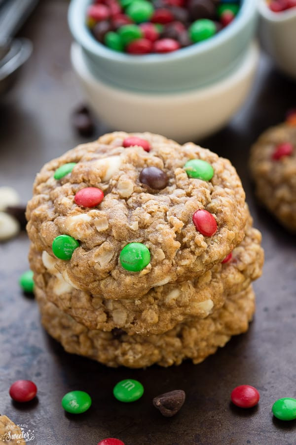 M M Christmas Cookies
 Christmas Oatmeal M&M Cookies