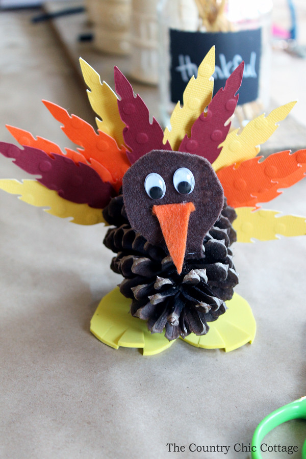 Making Thanksgiving Turkey
 Kids Craft Pine Cone Turkeys The Country Chic Cottage