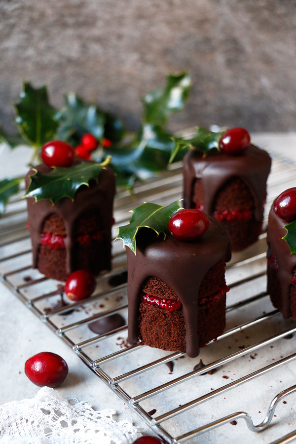 Mini Christmas Cakes
 Chocolate Cranberry Christmas Mini Cakes vegan gluten