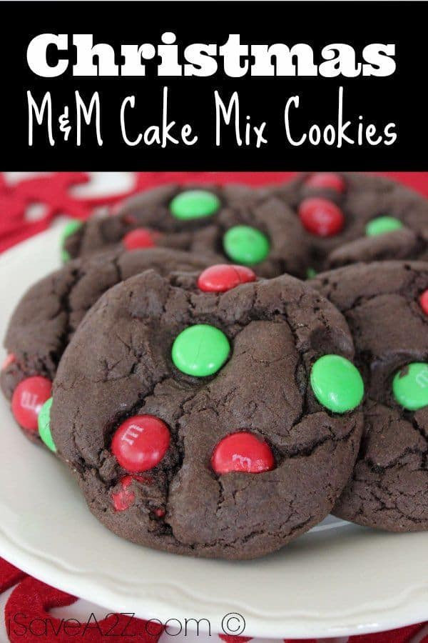 Mm Christmas Cookies
 Christmas M&M Cake Mix Cookies iSaveA2Z