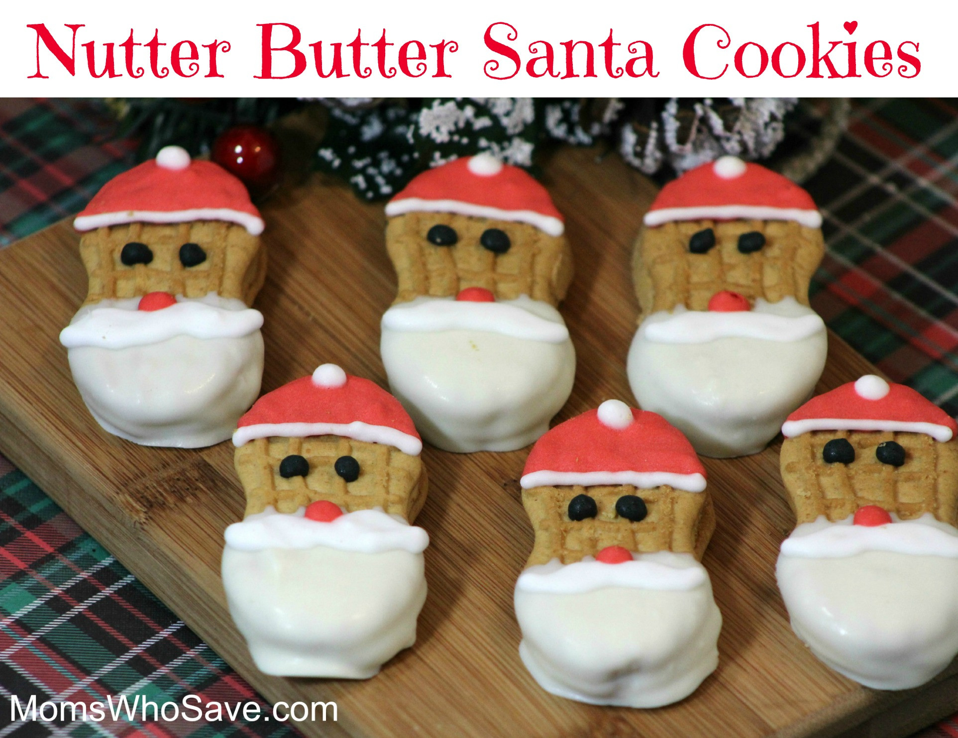 Nutter Butter Christmas Cookies
 Nutter Butter Santa Cookies