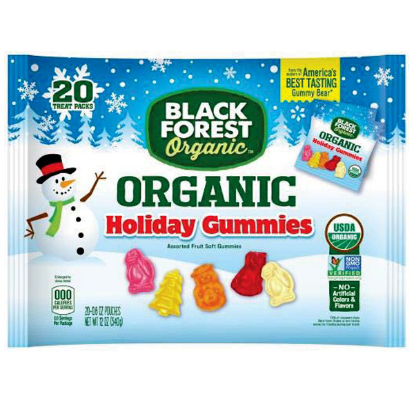 Organic Christmas Candy
 Black Forest Organic Holiday Gummy Candy Snack Packs 20