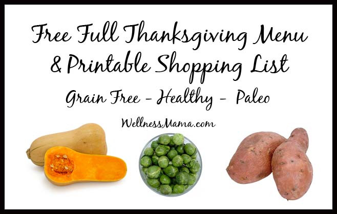 Paleo Thanksgiving Menu
 Healthy Thanksgiving Menu & Shopping List