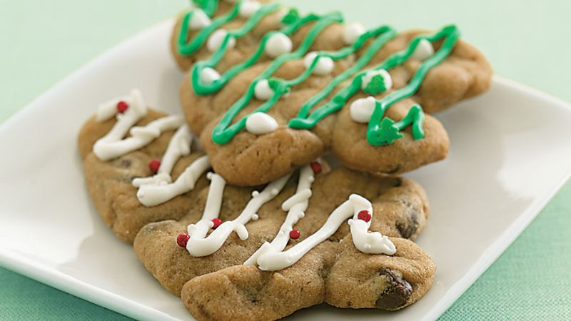 Pillsbury Christmas Tree Cookies
 Chocolate Chip Holiday Tree Cookies cookie dough tub