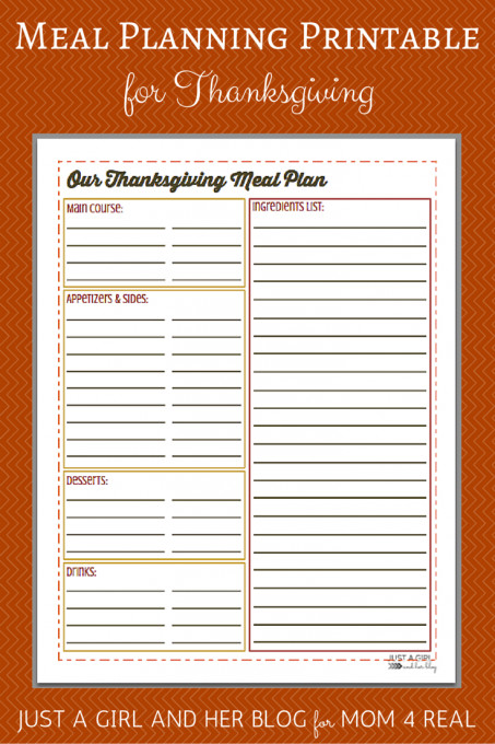 Planning Thanksgiving Dinner
 Thanksgiving Menu Meal Planning Free Printable Mom 4 Real