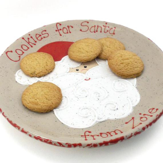 Plate Of Christmas Cookies
 Santa Cookies for Santa Plate Personalized Christmas by