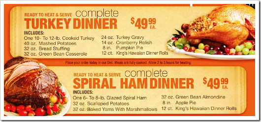 Pre Cooked Thanksgiving Dinner
 SaveMart Thanksgiving Dinners 2011