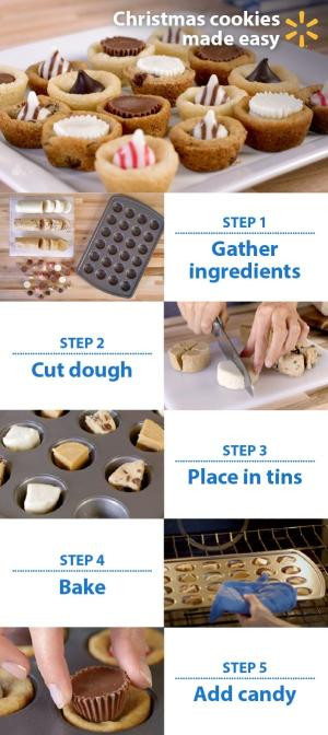 Pre Cut Christmas Cookies
 Using your favorite pie dough or pre made cut out flower