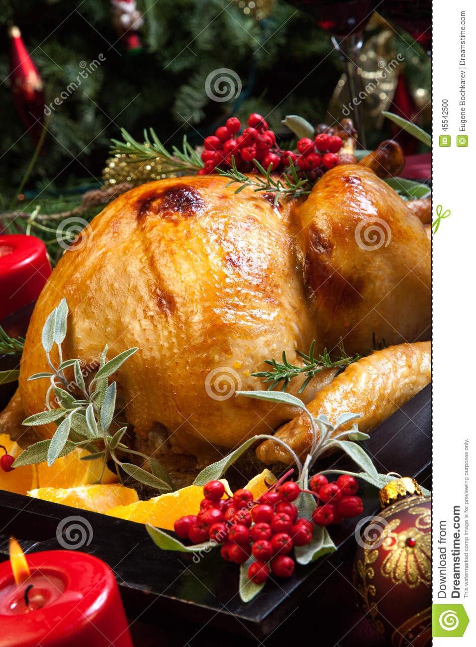Prepared Christmas Dinners To Go
 Christmas Turkey Prepared For Dinner Stock Image